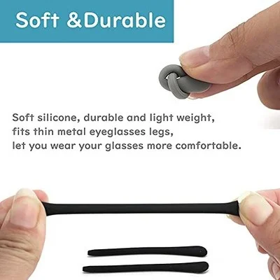 8 Pairs Eyeglass End Tips Ear Sock Pieces Antislip Tube Replacement Tips Silicon 2