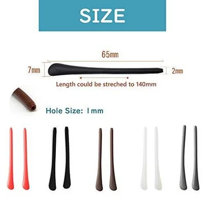 8 Pairs Eyeglass End Tips Ear Sock Pieces Antislip Tube Replacement Tips Silicon 3