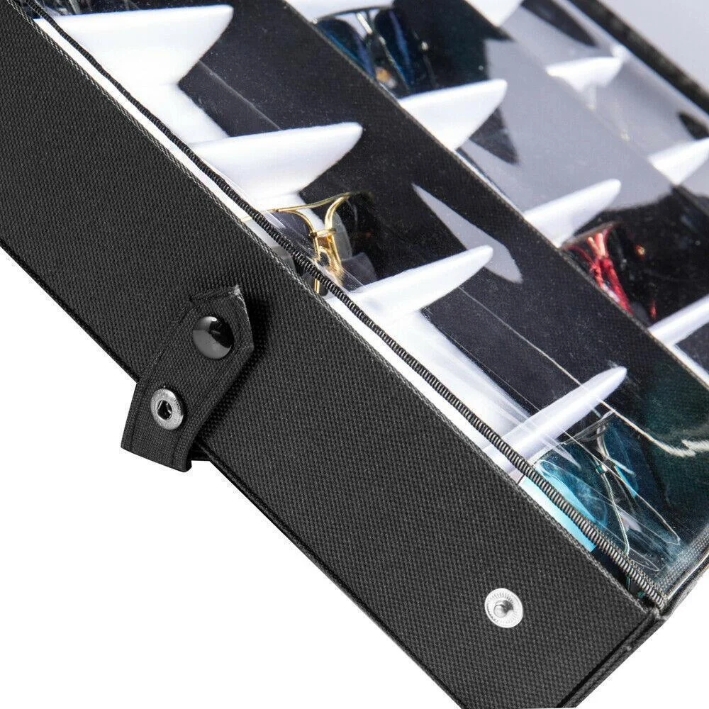 8/12/18 Slot Durable Display Sunglasses Eyeglasse Storage Case Box Holder Black 3