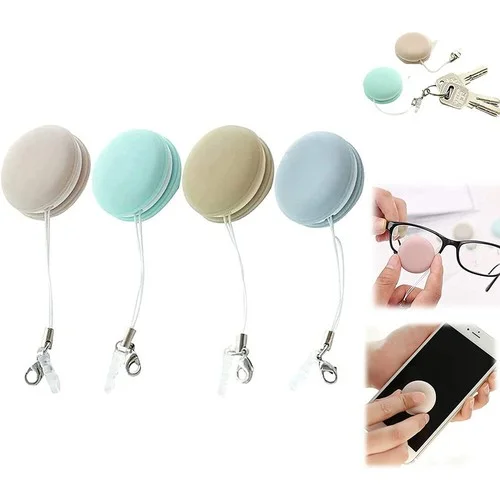 8x Mini Portable Phone Cleaner Screen Cleaner Kit Eyeglass Wash Keychain Macaron 4