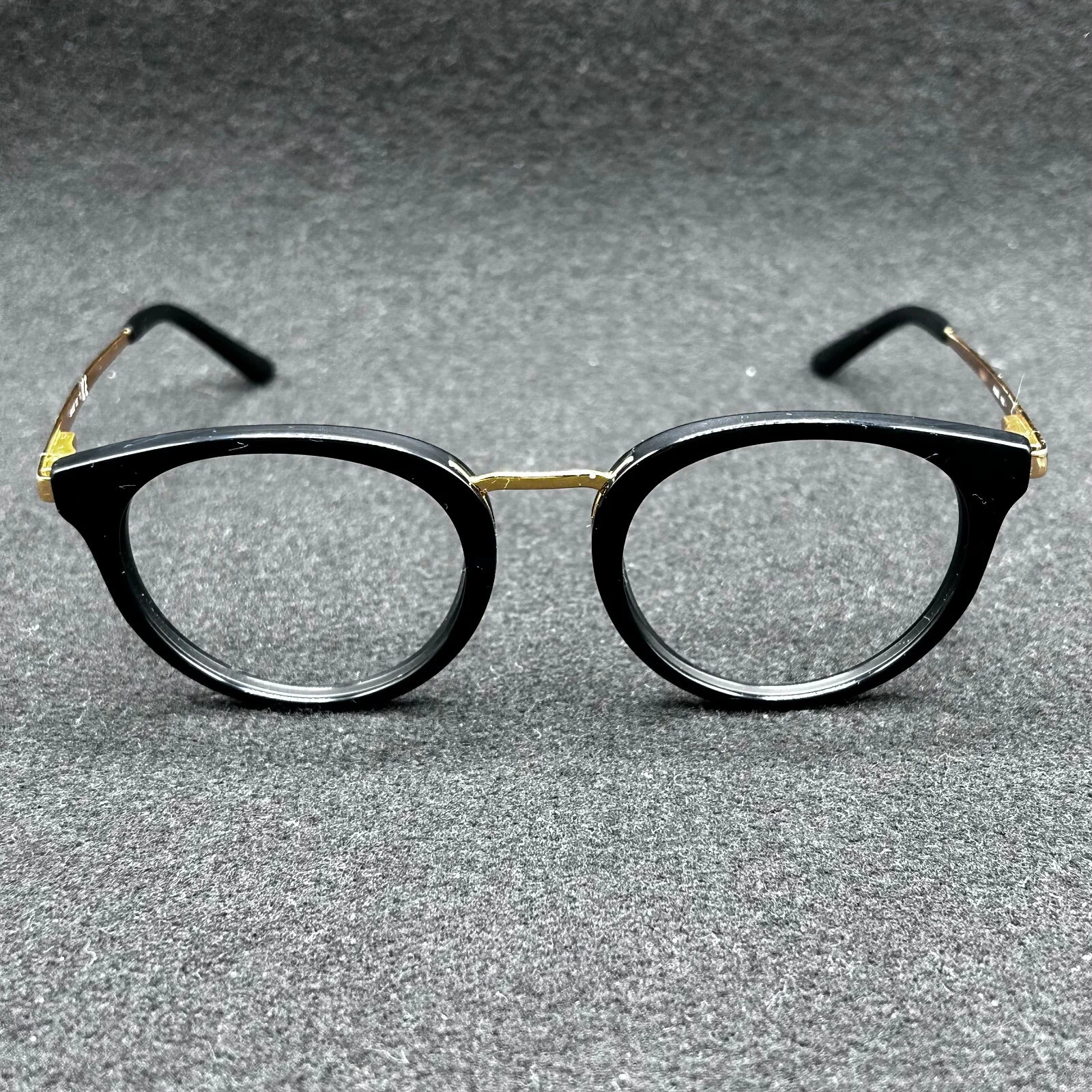 A New Day A32092 Eyeglasses **FRAME ONLY** Black & Gold 49-20-135 Used 2