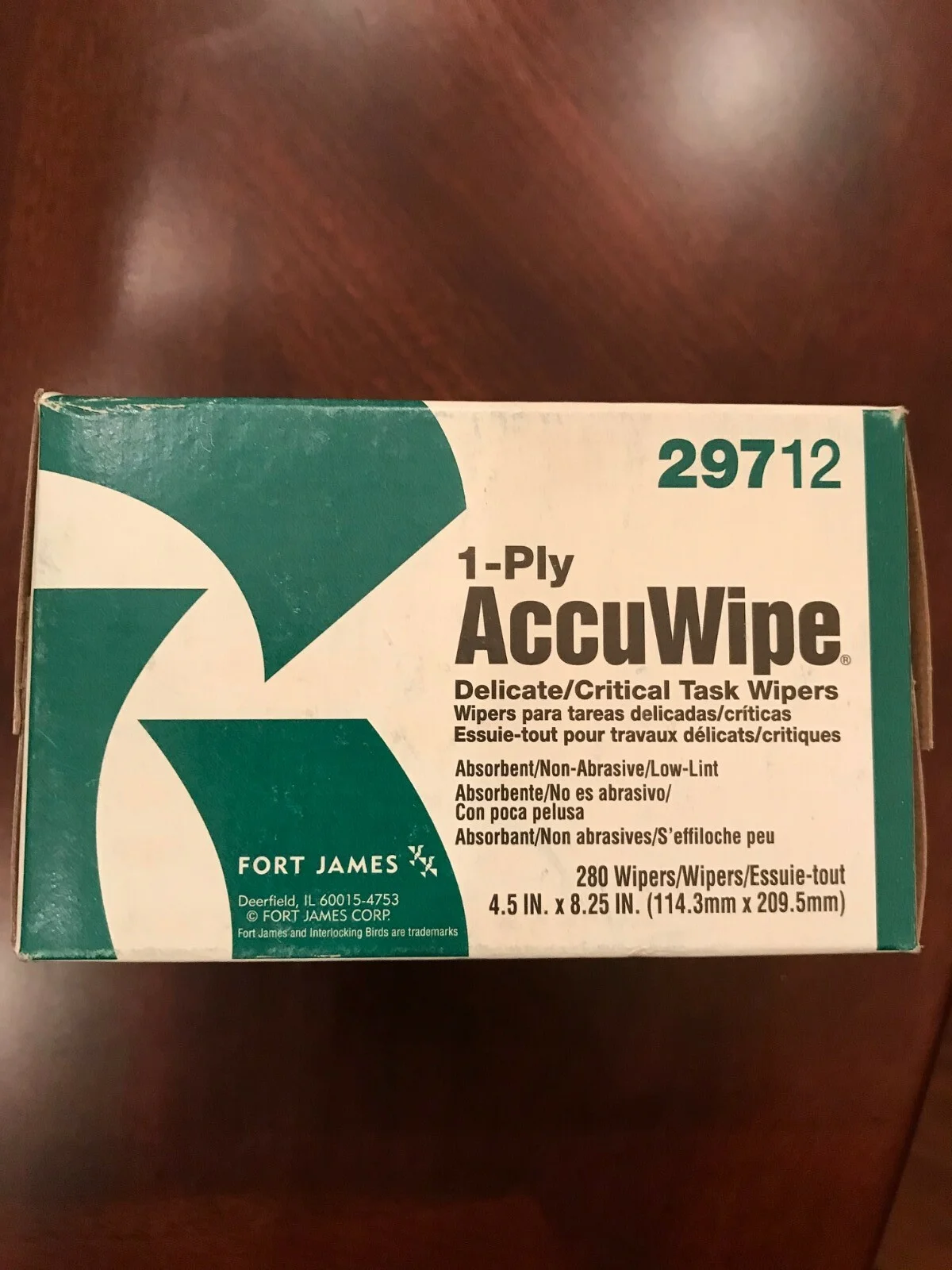 AccuWipe Eyeglass Delicate/Critical Task Wipers 280 1-Ply Wipers 29712 2