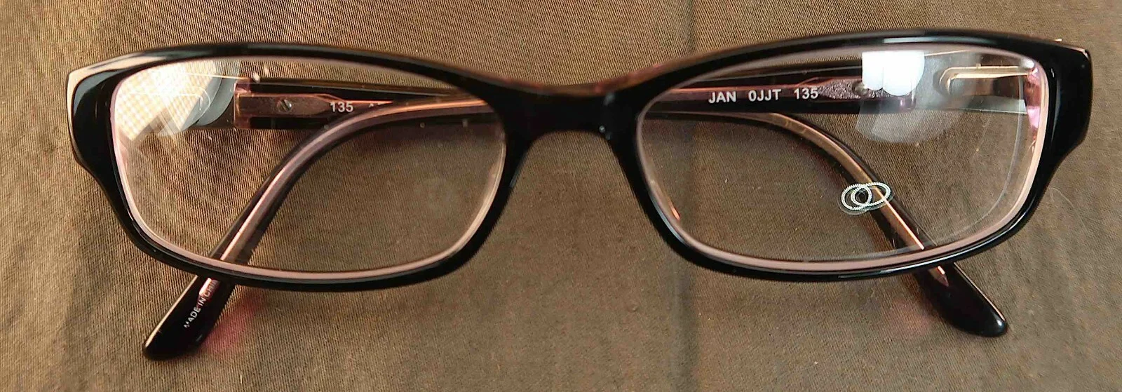 Adensco Jan Eyeglasses Frames Black w Purple Overall Width 130 53-15-135