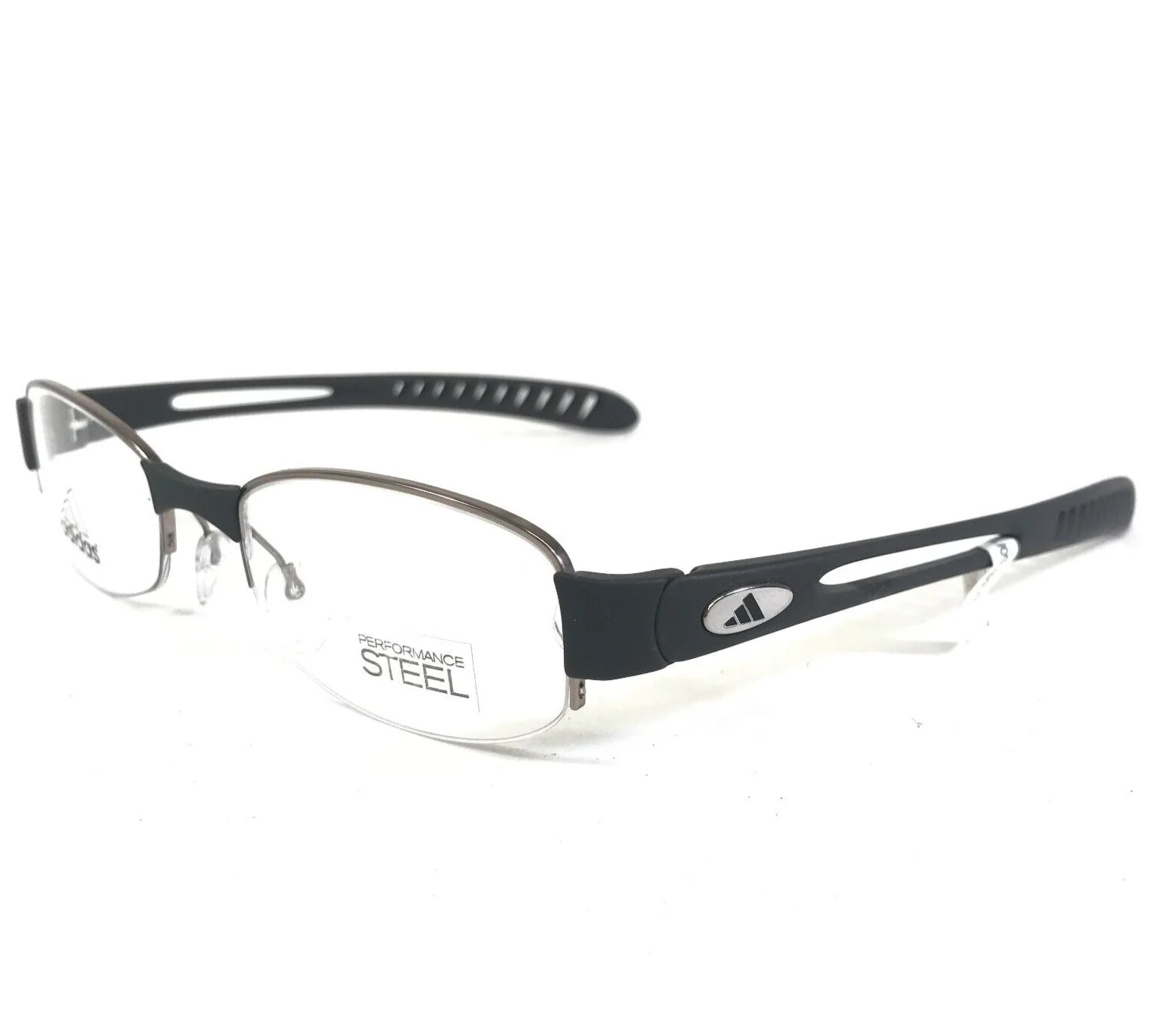 adidas Eyeglasses Frames a881 40 6052 Grey Silver Rectangular Half Rim 50-19-135
