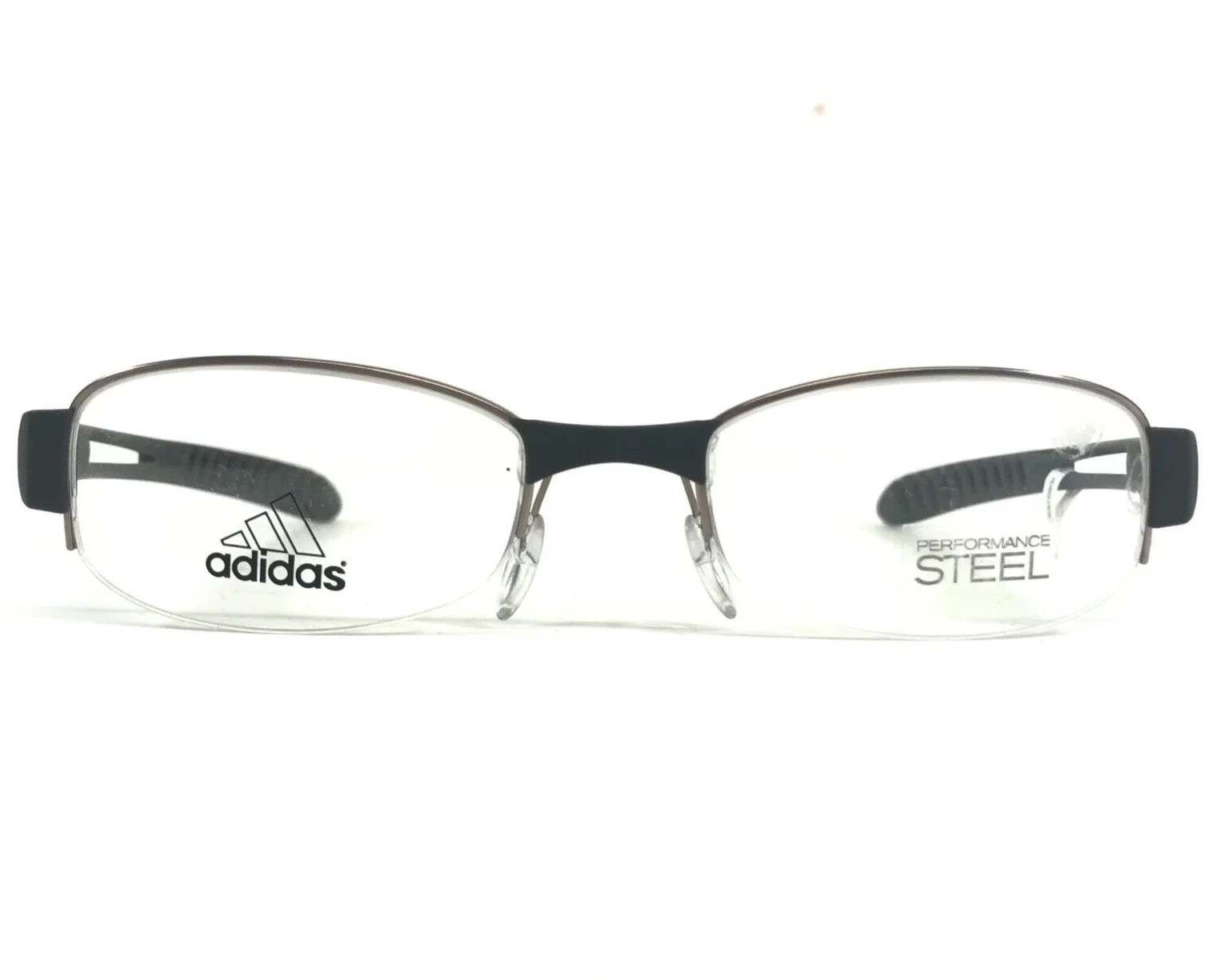 adidas Eyeglasses Frames a881 40 6052 Grey Silver Rectangular Half Rim 50-19-135 2