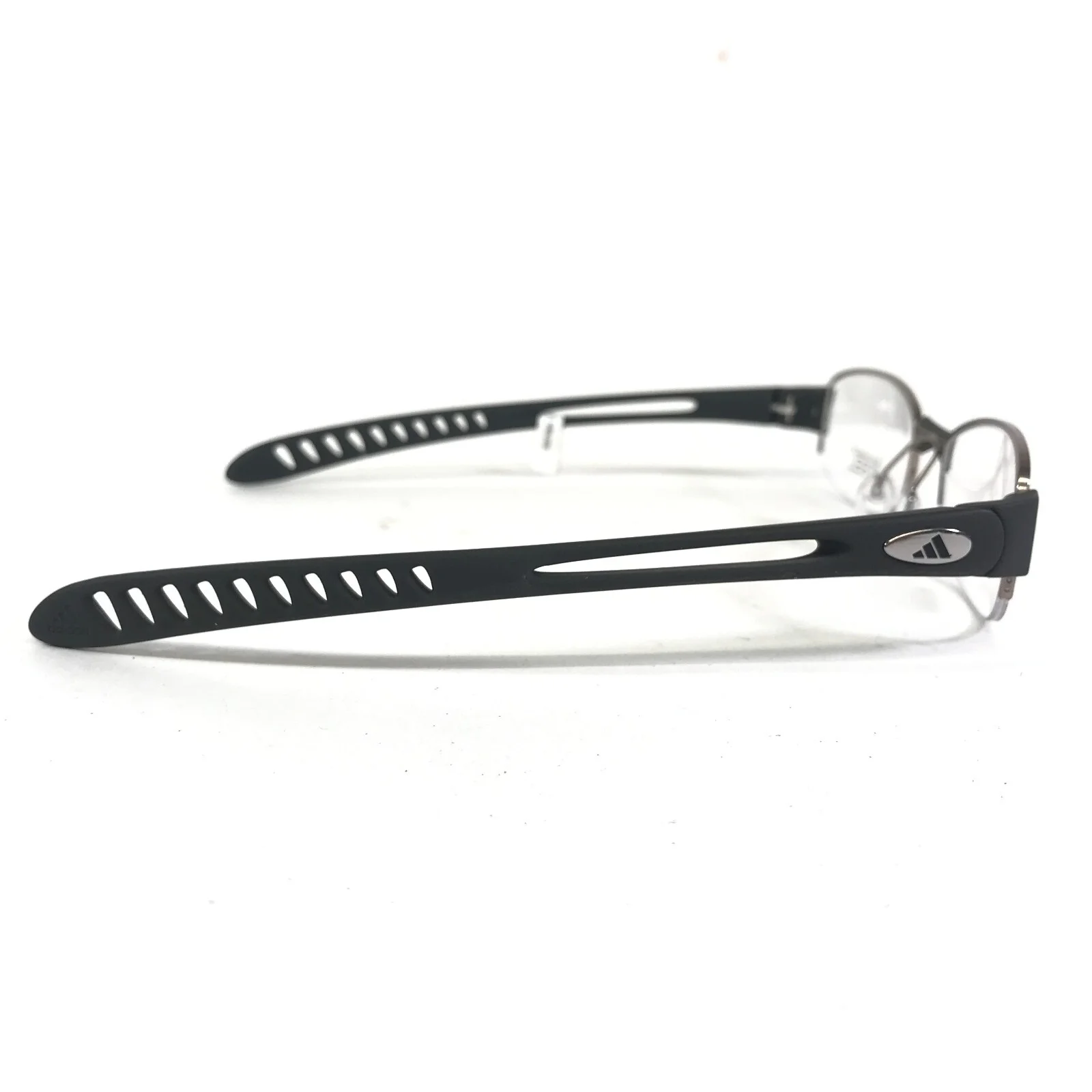 adidas Eyeglasses Frames a881 40 6052 Grey Silver Rectangular Half Rim 50-19-135 4