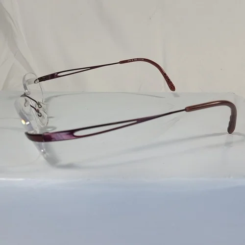 Adidas Red a744 40 6053 Youth Eyeglass Frames Brushed Silver Austria 17-35-120 3