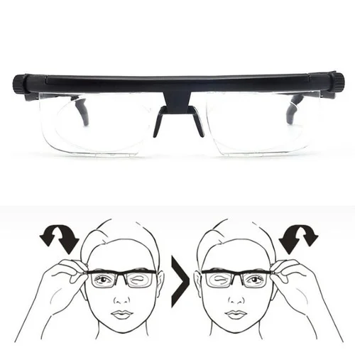 Adjustable Glasses Variable Focus For Reading Distance Vision Eyeglasses US 3