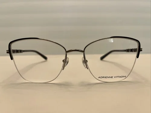 Adrienne Vittadini AV1284 Gun/Black Eyeglasses 55-18-140 Frames - NEW