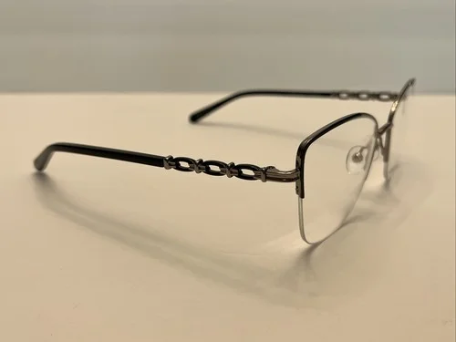 Adrienne Vittadini AV1284 Gun/Black Eyeglasses 55-18-140 Frames - NEW 3