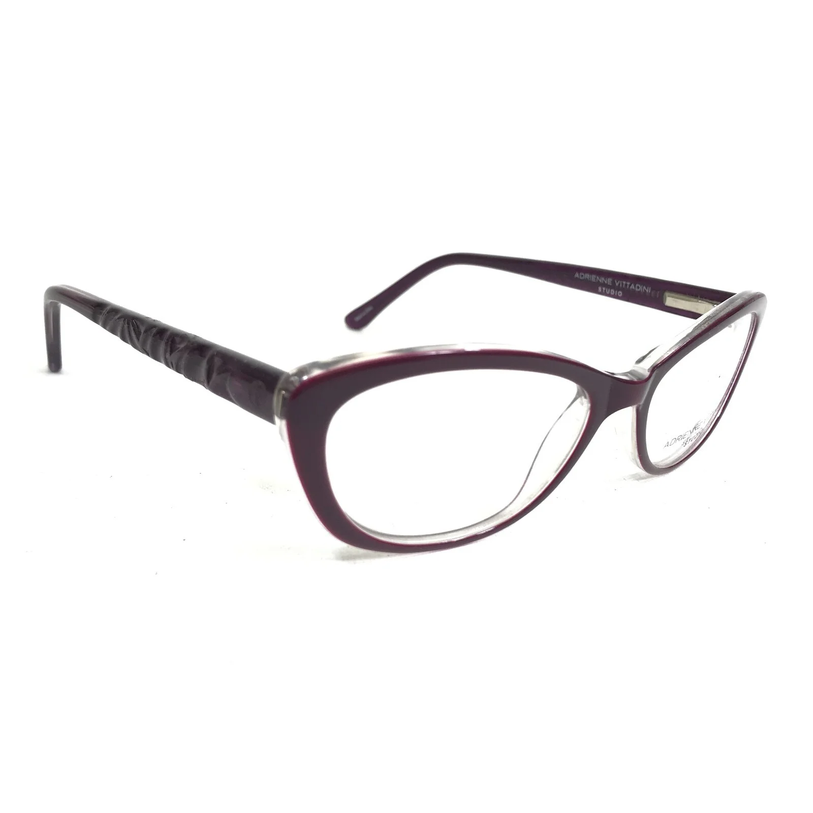 Adrienne Vittadini Eyeglasses Frames AV532S PUR Clear Purple Cat Eye 50-16-135 2