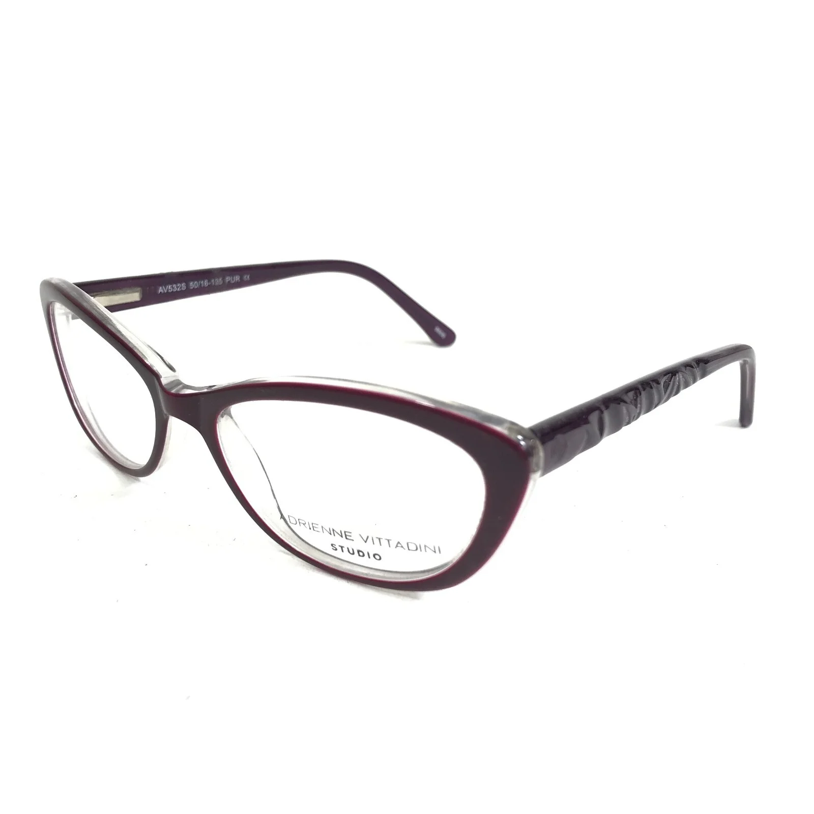 Adrienne Vittadini Eyeglasses Frames AV532S PUR Clear Purple Cat Eye 50-16-135 4