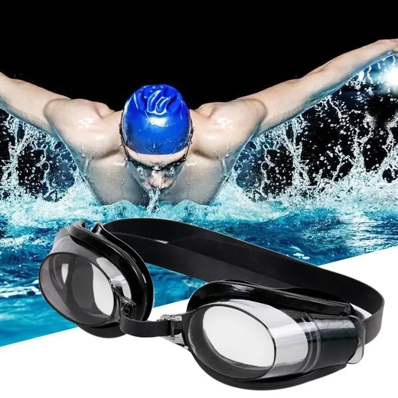 Adult Waterproof Anti-fog Swim Eyewear Adjustable Swimming Goggles Eyeglasses