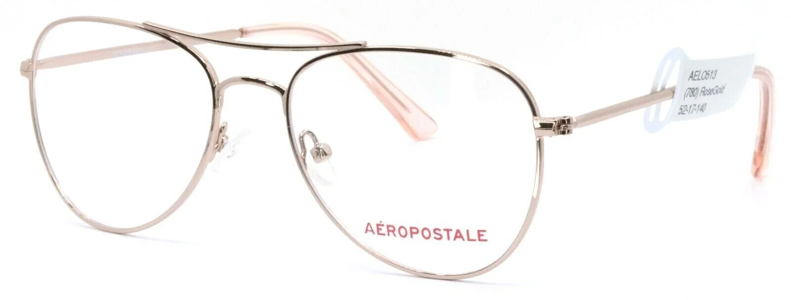 AEROPOSTALE AELO513 780 Rose Gold Womens Aviator Eyeglasses Frames 52-17-140