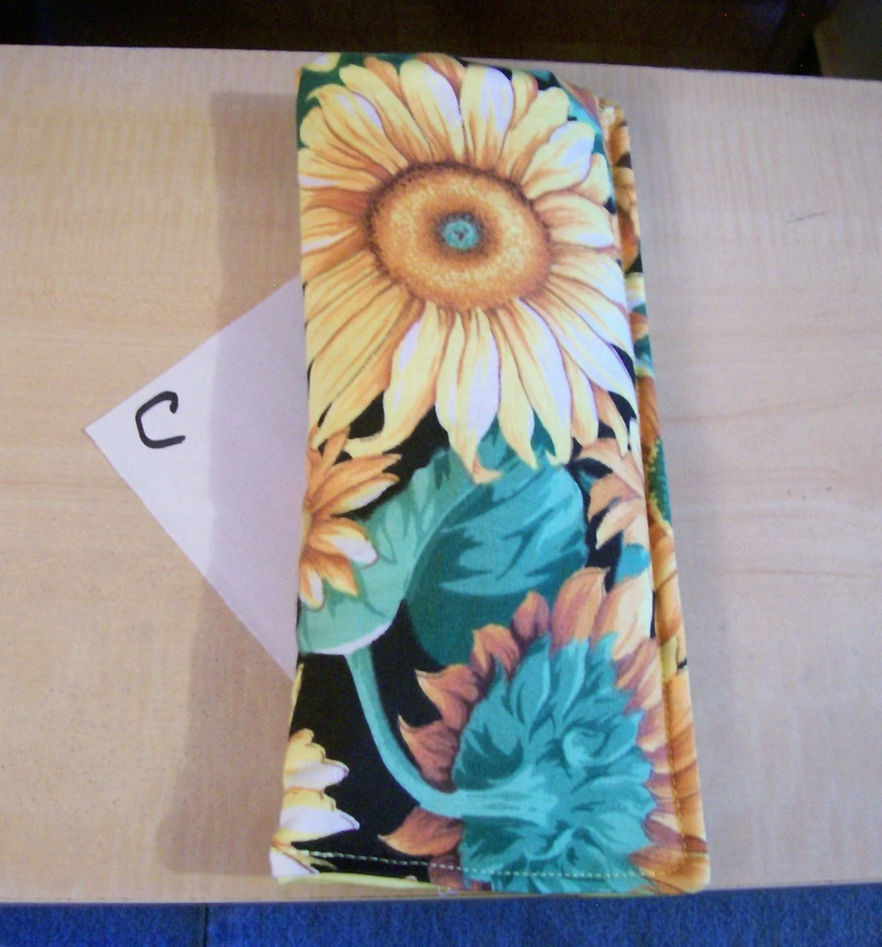 AF0839 HANDMADE BY SELLER SOFT EYEGLASS CASE & LENS CLOTH fabric cat sunflower 1