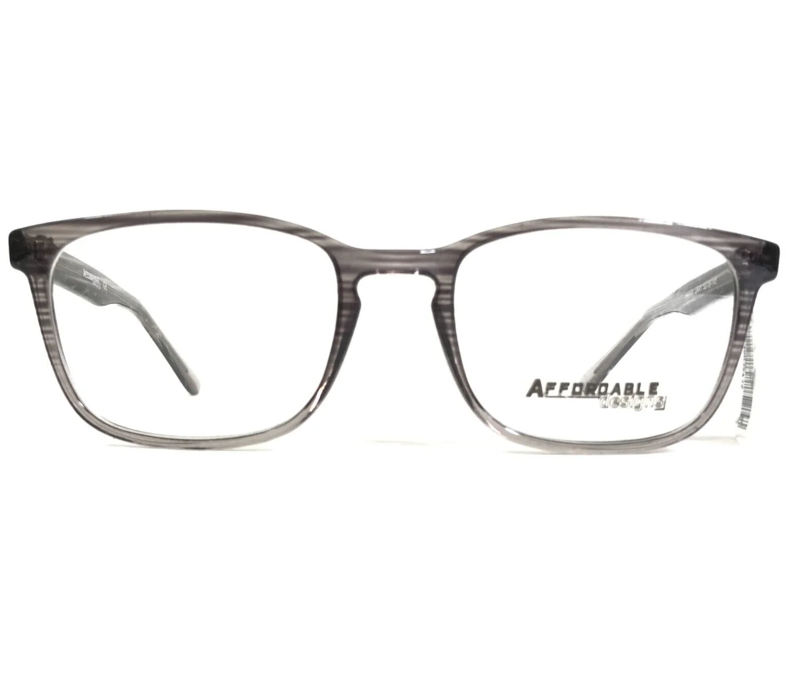 Affordable Designs Eyeglasses Frames HARRY Gray Striped Horn Square 52-19-145
