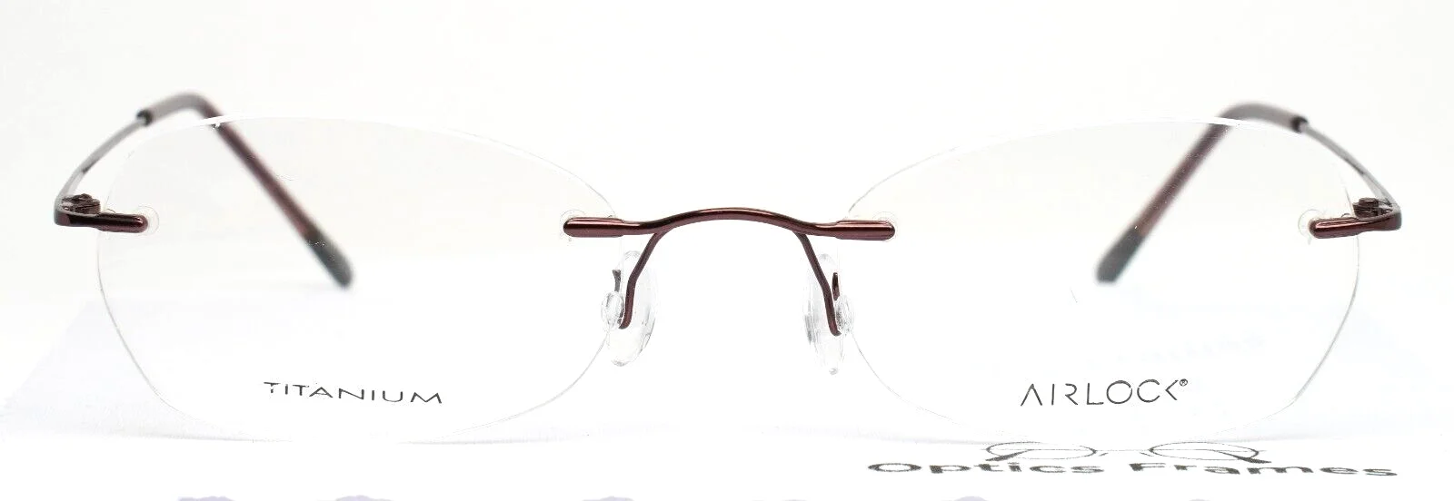 AIRLOCK 760/6 62 Aubergine Womens Oval Rimless Eyeglasses 51-20-135 B:32.8 2