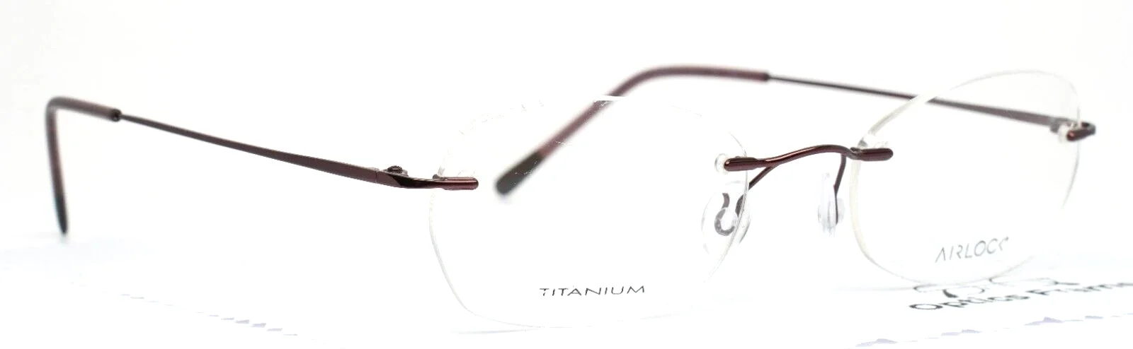AIRLOCK 760/6 62 Aubergine Womens Oval Rimless Eyeglasses 51-20-135 B:32.8 3