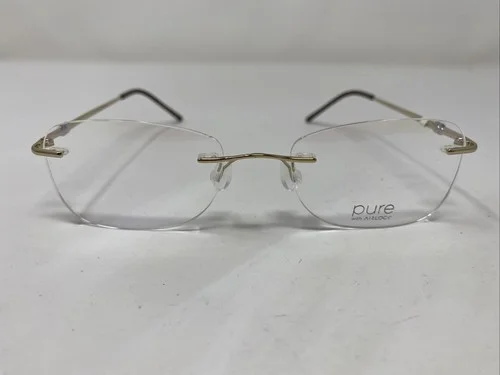AIRLOCK EYEGLASS FRAMES RIMLESS FOREVER 200 710 GOLD & BROWN 50-18-135