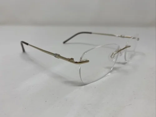 AIRLOCK EYEGLASS FRAMES RIMLESS FOREVER 200 710 GOLD & BROWN 50-18-135 3