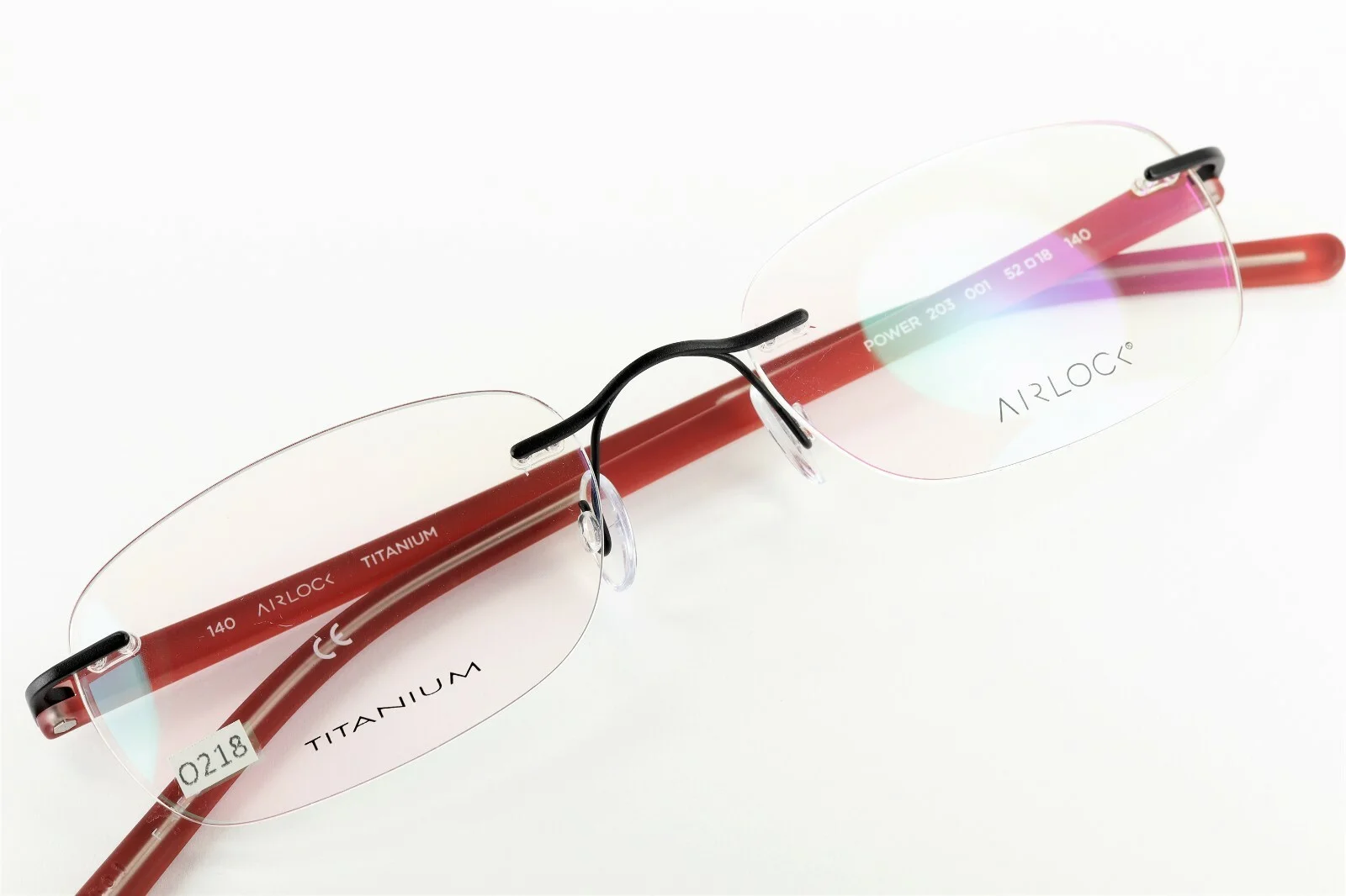 AIRLOCK POWER 203 001 Black / Terracotta 52-18-140 Rimless Frames TITANIUM O837