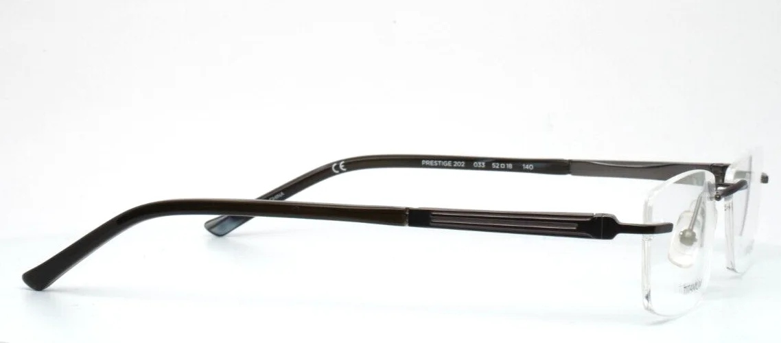 AIRLOCK Prestige 202 033 Gunmetal Mens Rectangle Rimless Eyeglasses 52-18-140 4