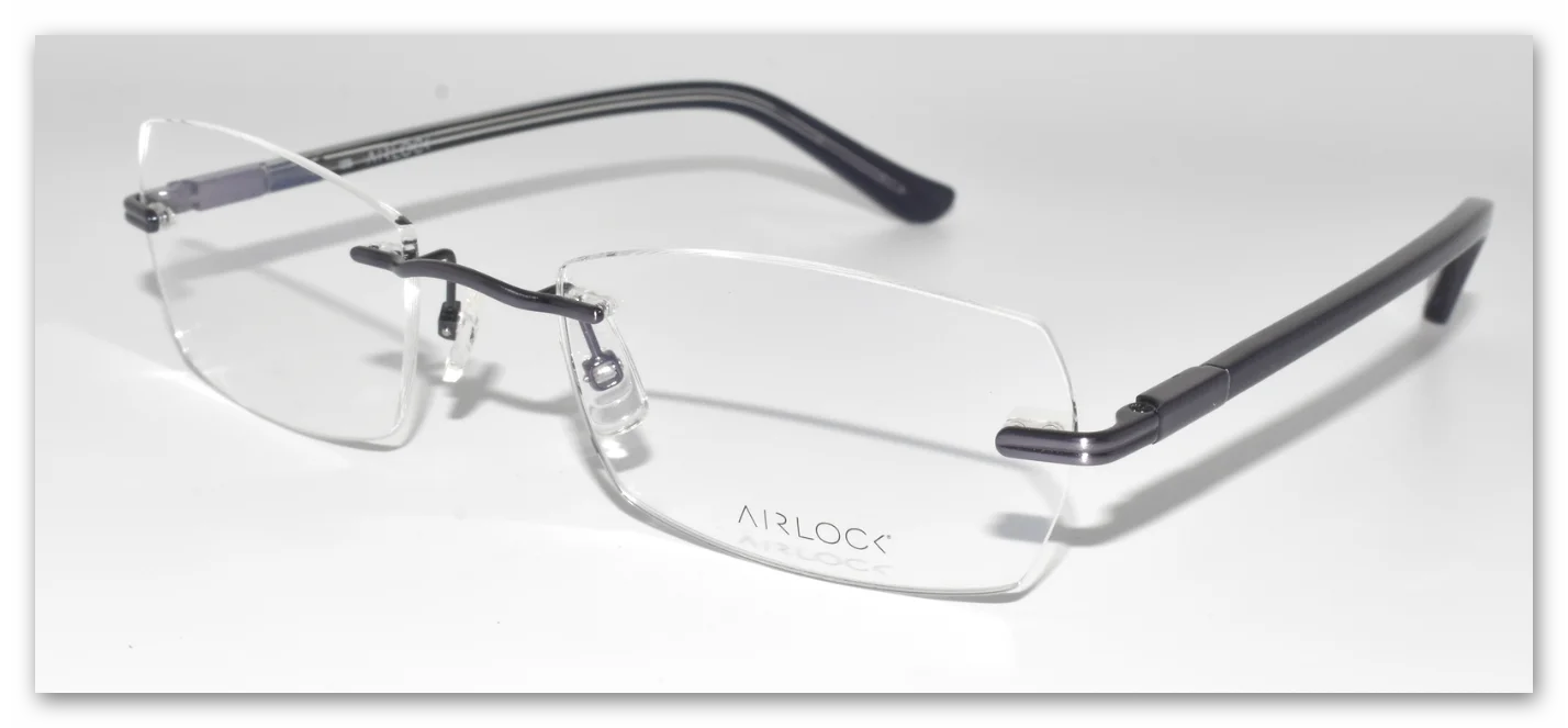 AIRLOCK TRIUMPH 205 449 Periwinkle Blue 53-19-135 Rimless Eyeglass Frame O243