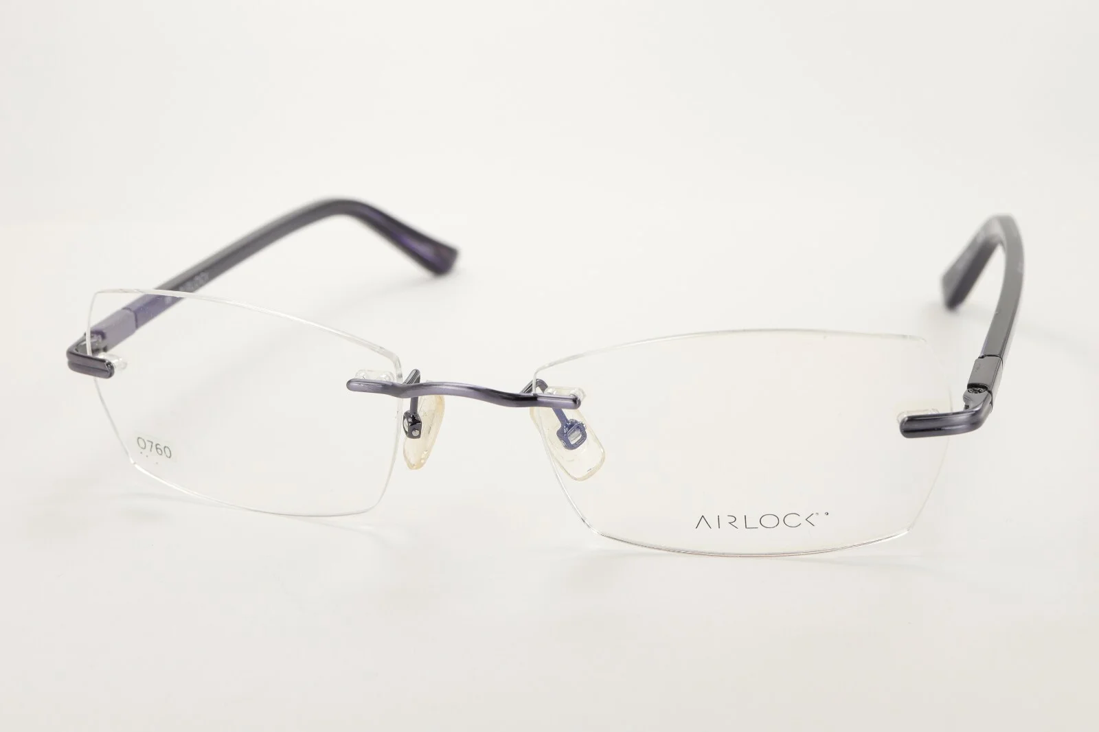 AIRLOCK TRIUMPH 205 449 Periwinkle / Pearl 53-19-135 Rimless Eyeglass Frame O760 2