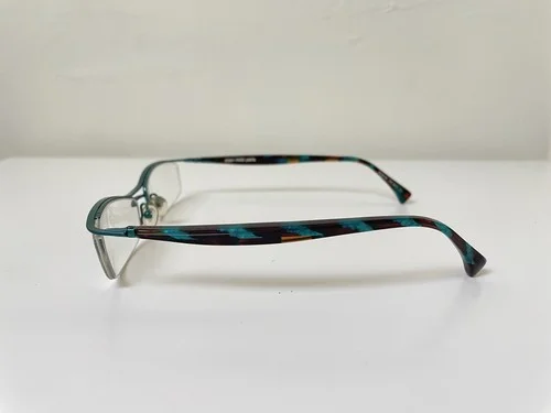 Alain Mikli France Eyeglasses Teal Aqua Brown Blue Half Rim Rectangle A0021-25 3