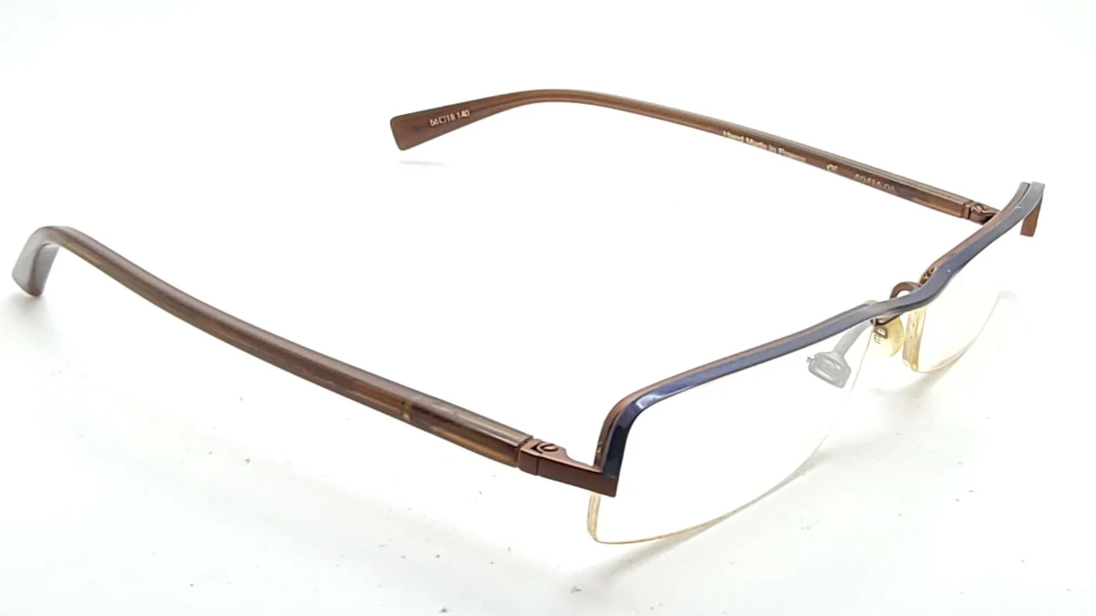 Alain Mikli Paris AO416-06 Brown Blue Half Rim Rectangle Eyeglasses 56-18 140 2