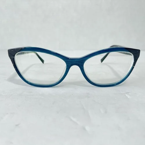 Alain Mikli Paris Blue & Black Cateye Eyeglasses A03067 Magnified Lenses Italy