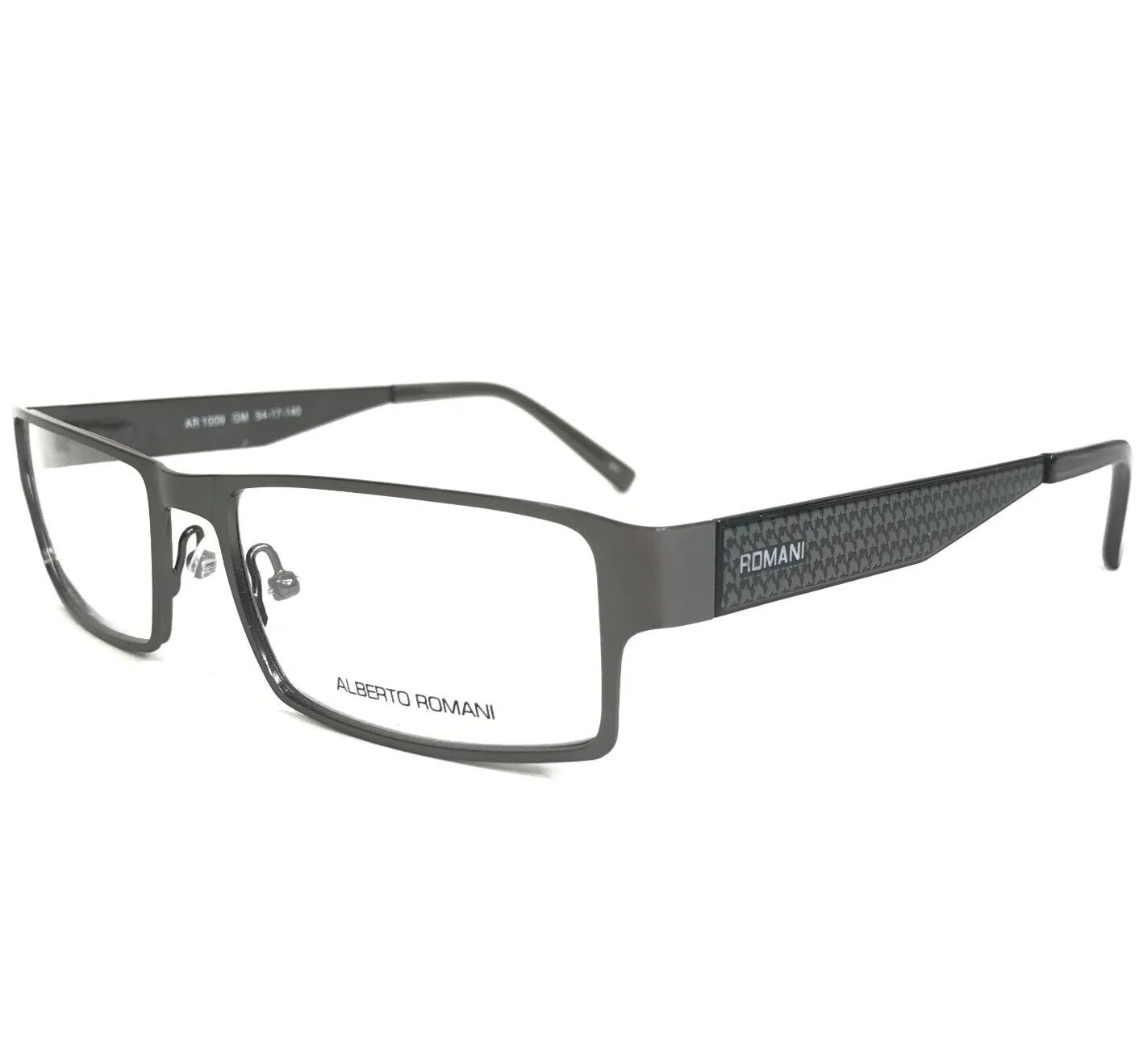 Alberto Romani Eyeglasses Frames AR 1009 GM Grey Gunmetal Rectangular 54-17-140