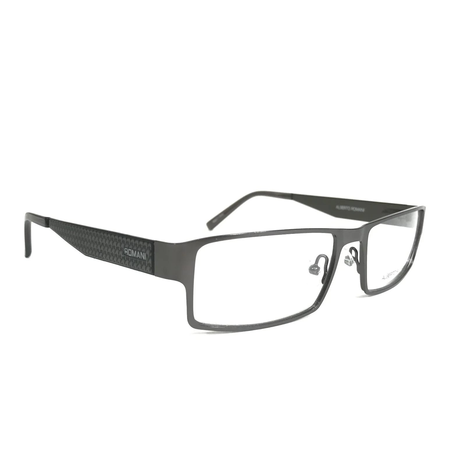 Alberto Romani Eyeglasses Frames AR 1009 GM Grey Gunmetal Rectangular 54-17-140 3