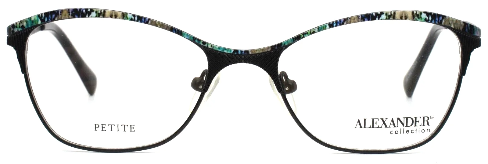 ALEXANDER COLLECTION Roni Onyx Black Womens Cat Eye Petite Eyeglasses 49-17-135 2