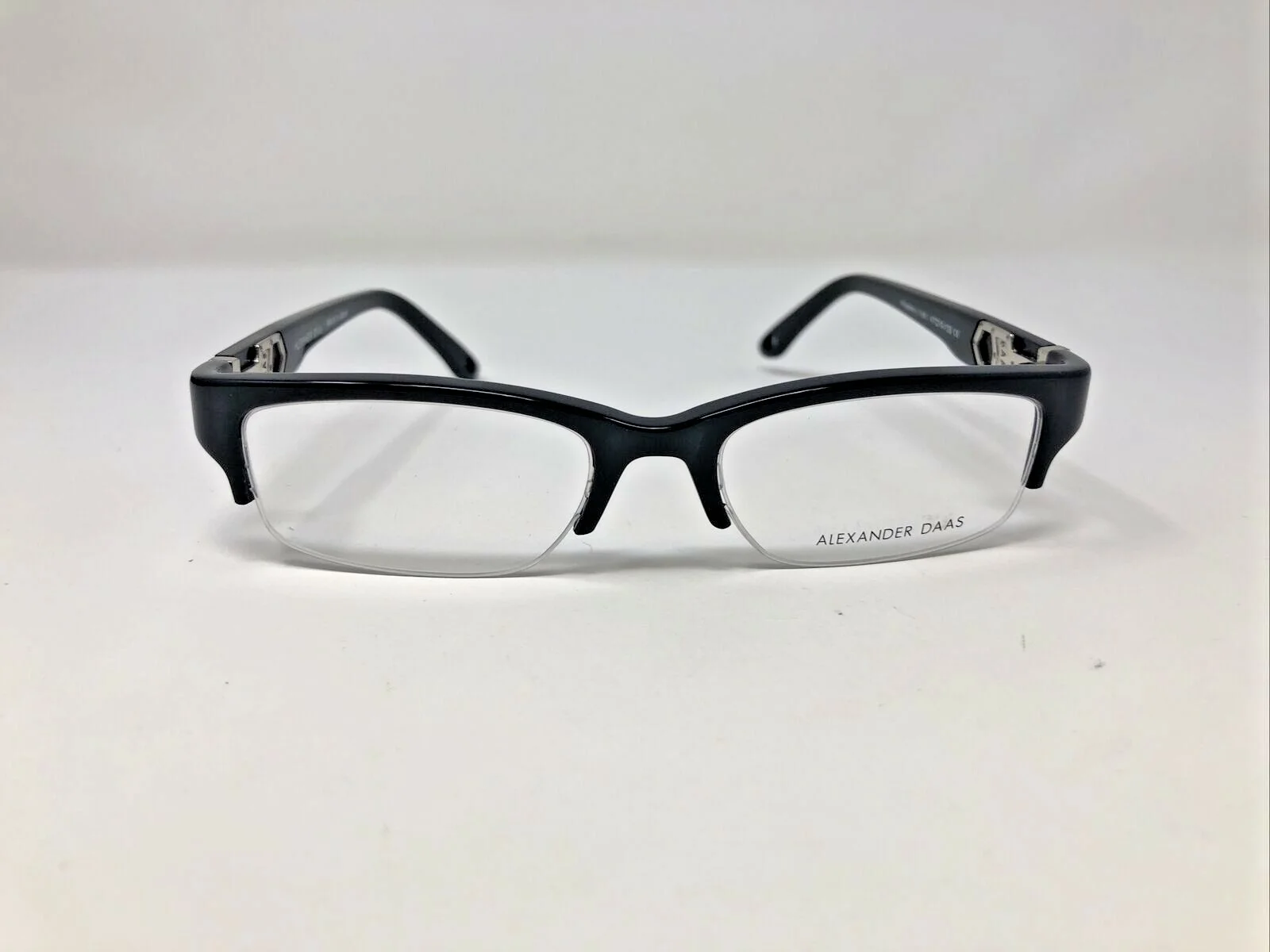 ALEXANDER DAAS Eyeglasses Frames Wisdom 47-16-135 Black Half Rim V306