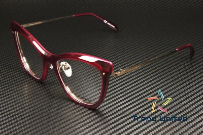 ALEXANDER MCQUEEN AM0265O 004 Cat Eye Burg Pink Demo Lens 52 Women