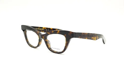 Alexander McQueen AM0381O Eyeglasses 002 Havana size 47 new 2