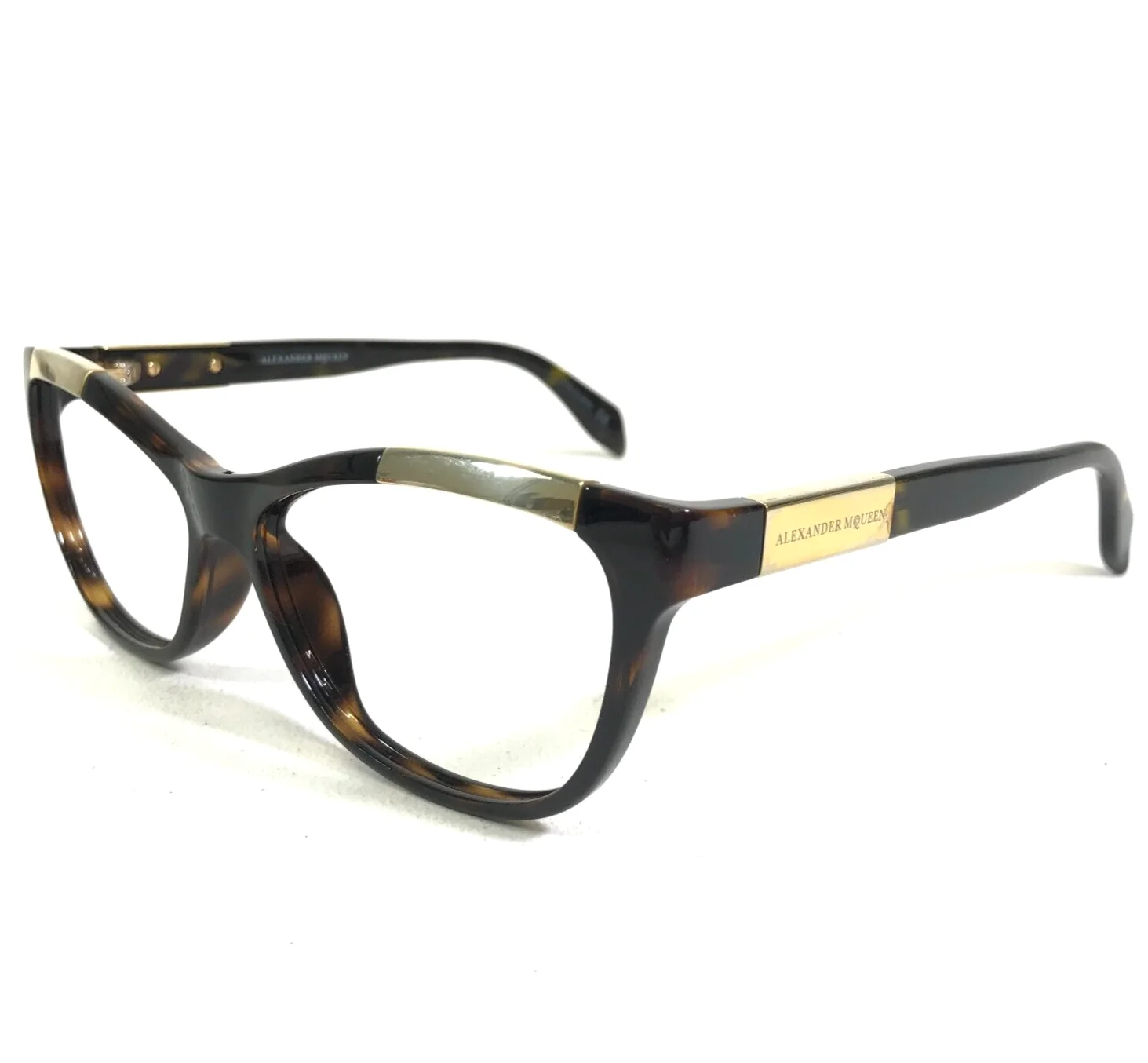 Alexander McQueen Eyeglasses Frames AM 0010O 002 Tortoise Gold 54-14-135