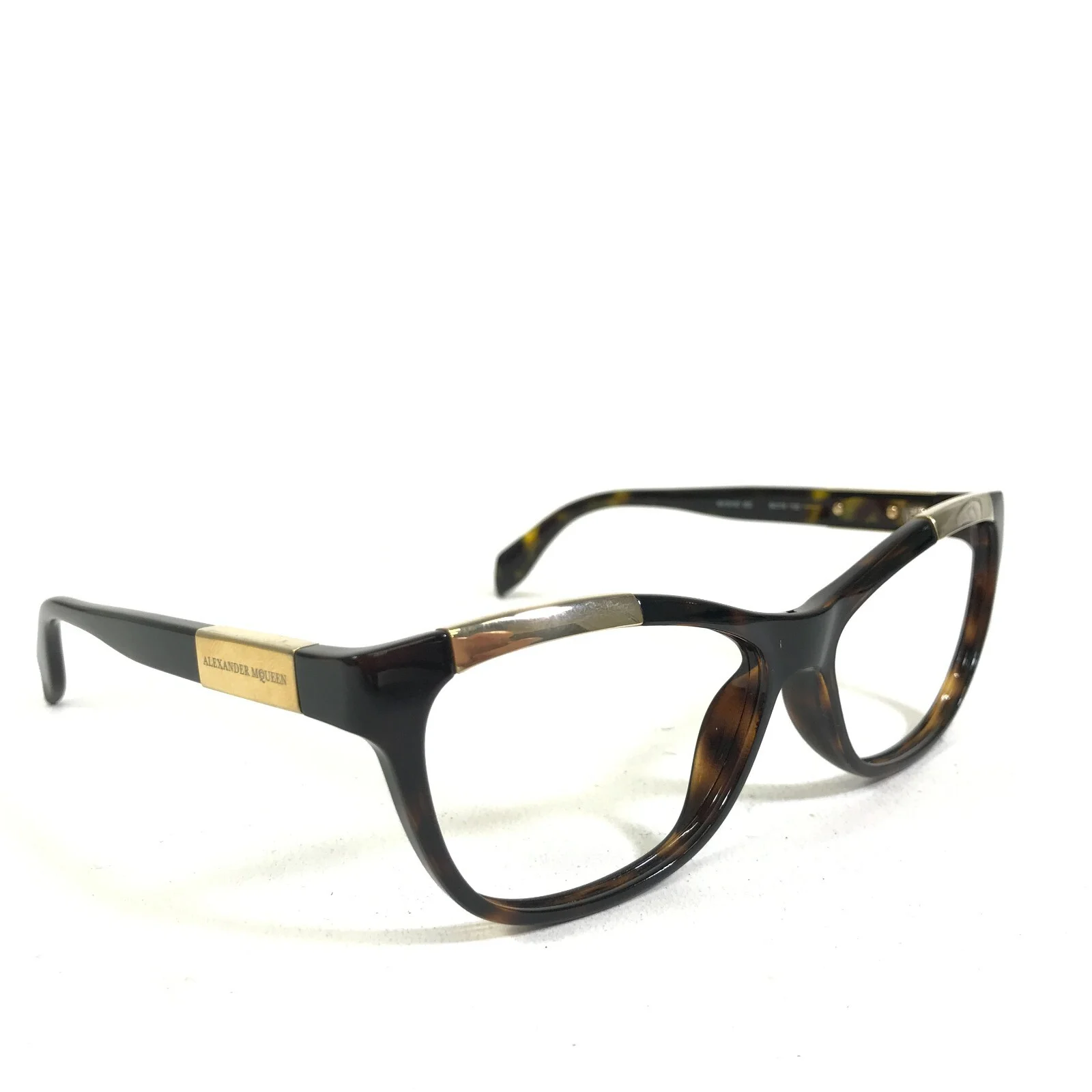 Alexander McQueen Eyeglasses Frames AM 0010O 002 Tortoise Gold 54-14-135 3