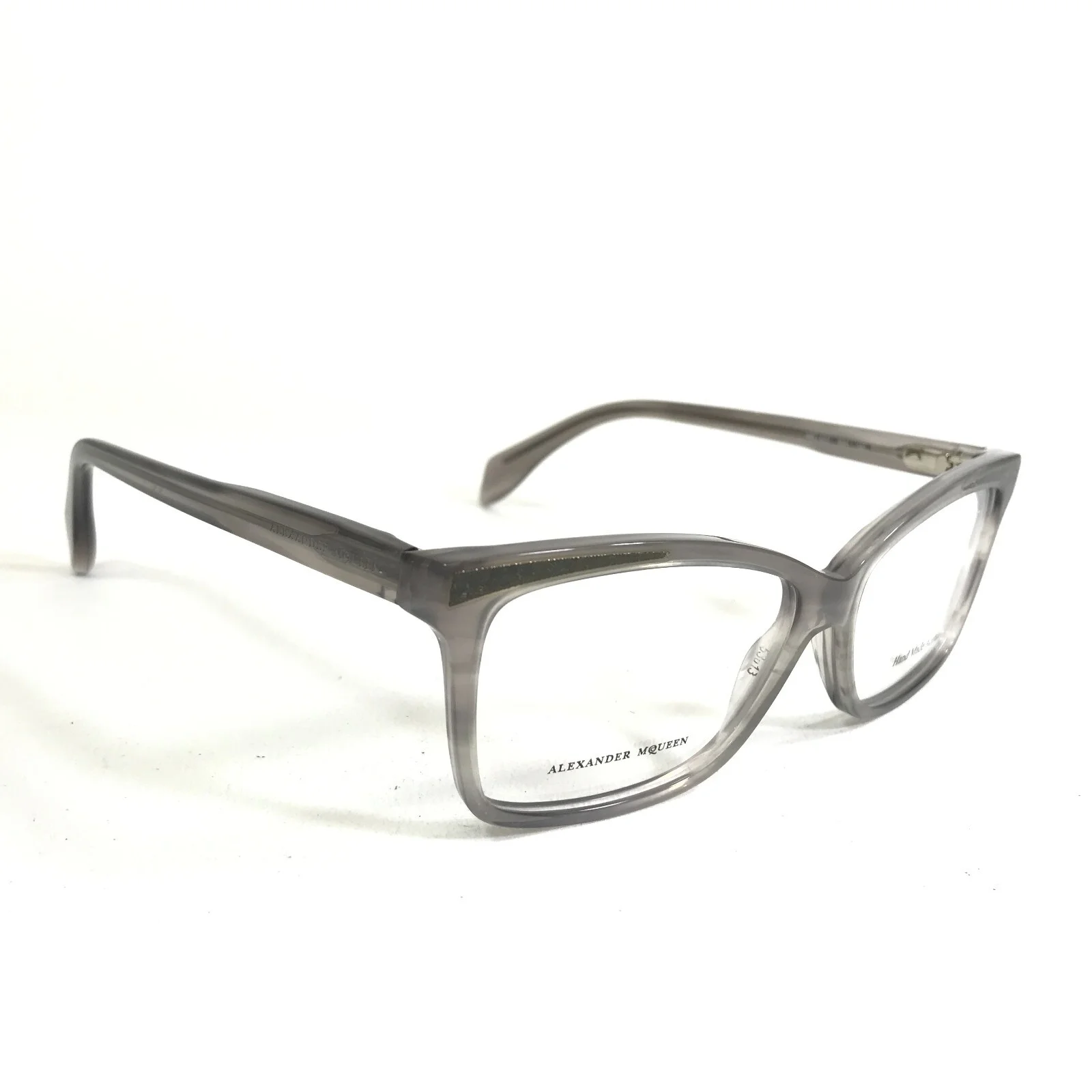 Alexander McQueen Eyeglasses Frames AMQ 4207 N9H Clear Grey Cat Eye 53-13-140 2