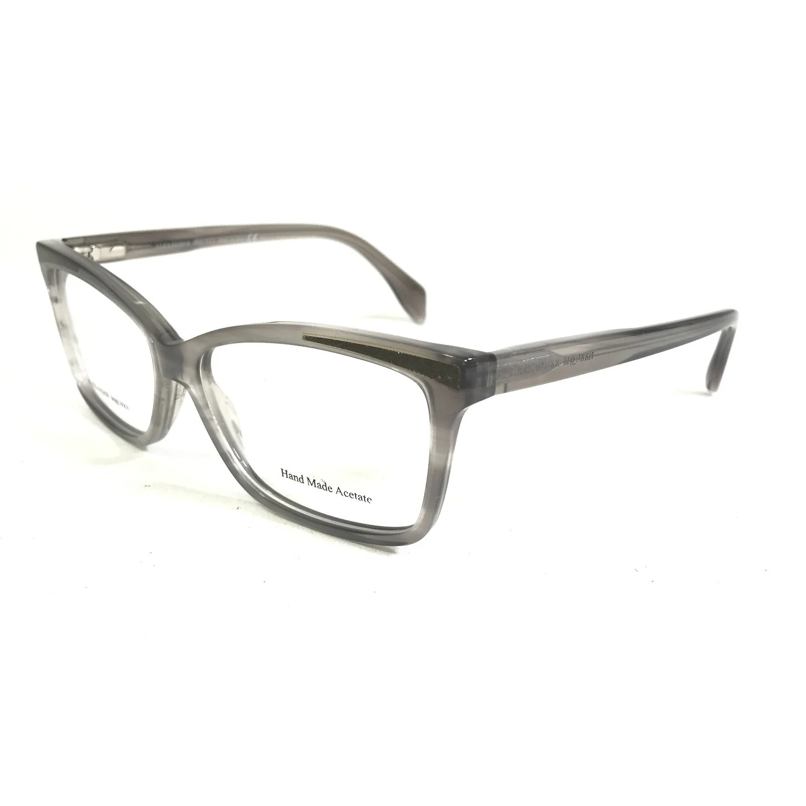 Alexander McQueen Eyeglasses Frames AMQ 4207 N9H Clear Grey Cat Eye 53-13-140 4