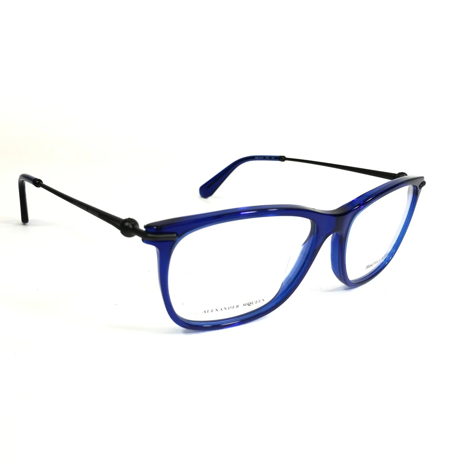 Alexander McQueen Eyeglasses Frames AMQ 4279 FTB Grey Clear Blue 53-16-140 2