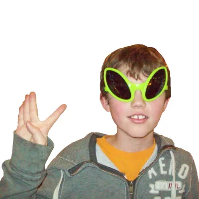 Alien Green Dark Lens Glasses Novelty Costume Accessory 2