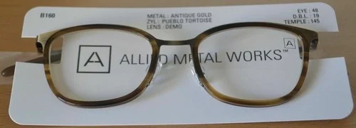 Allied Metal Works Antique Gold Pueblo Tortoise demo lense B160 Woman Glasses