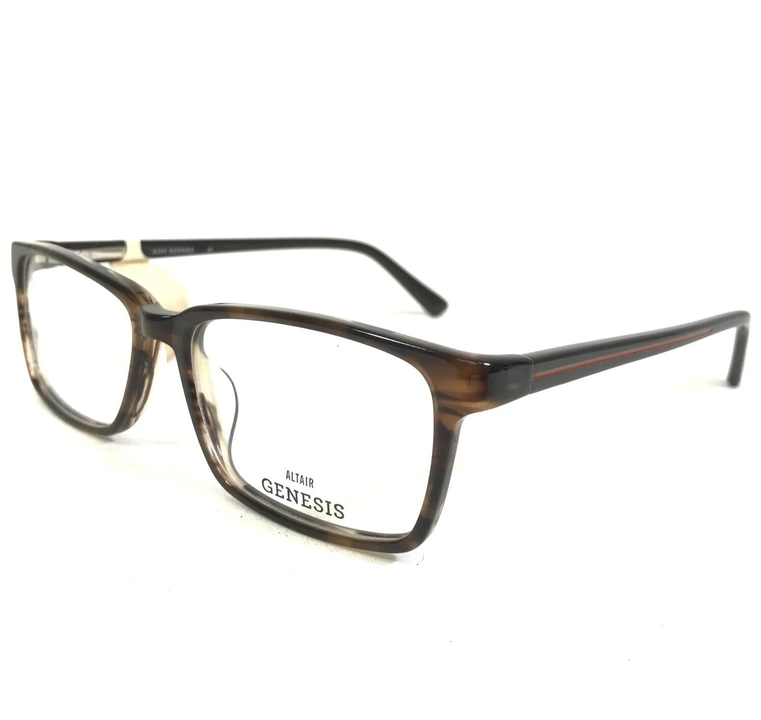 Altair Genesis Eyeglasses Frames G4042 200 BROWN HORN Rectangular 53-16-140 1