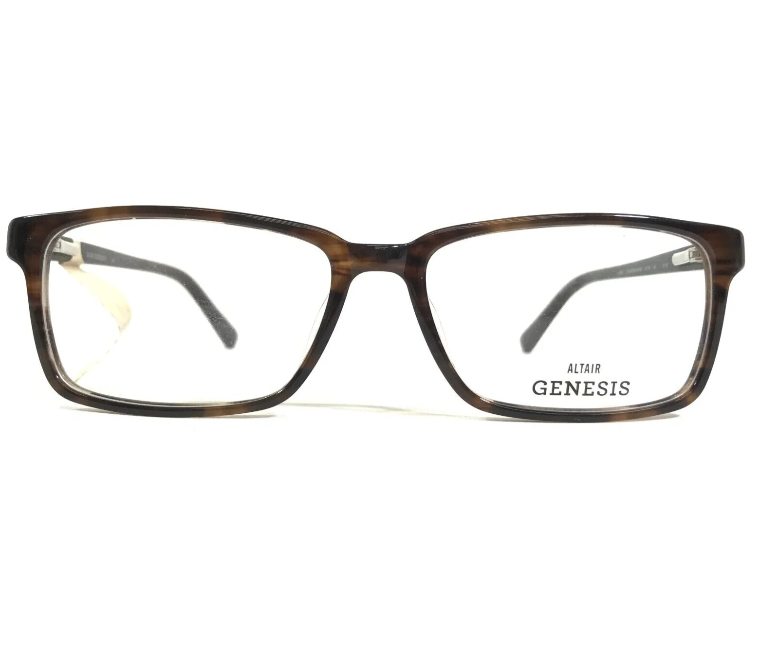 Altair Genesis Eyeglasses Frames G4042 200 BROWN HORN Rectangular 53-16-140 2