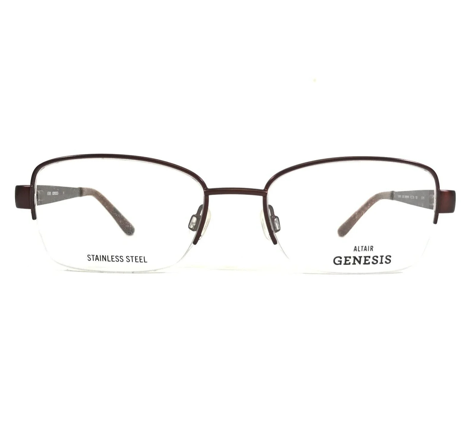 Altair Genesis Eyeglasses Frames G5048 200 Brown Floral Sparkly 51-18-135 2