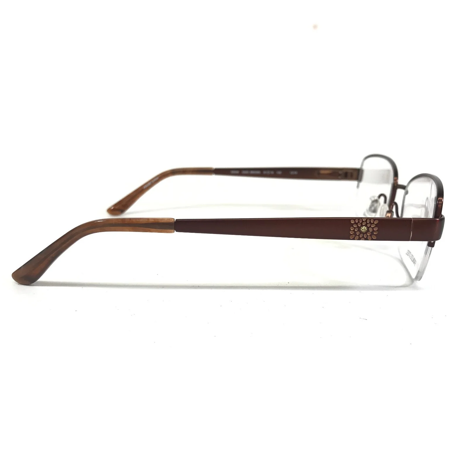 Altair Genesis Eyeglasses Frames G5048 200 Brown Floral Sparkly 51-18-135 4
