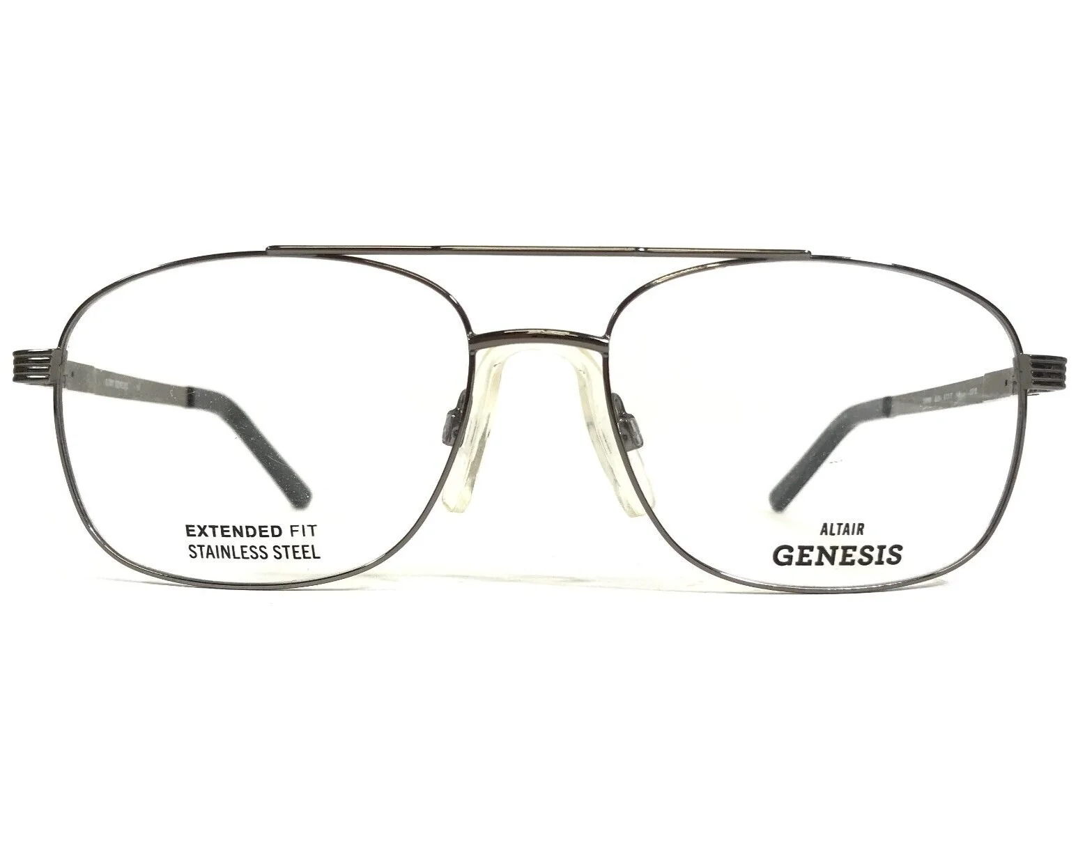Altair Large Eyeglasses Frames Genesis G4002 GUN Grey Square Full Rim 57-17-145