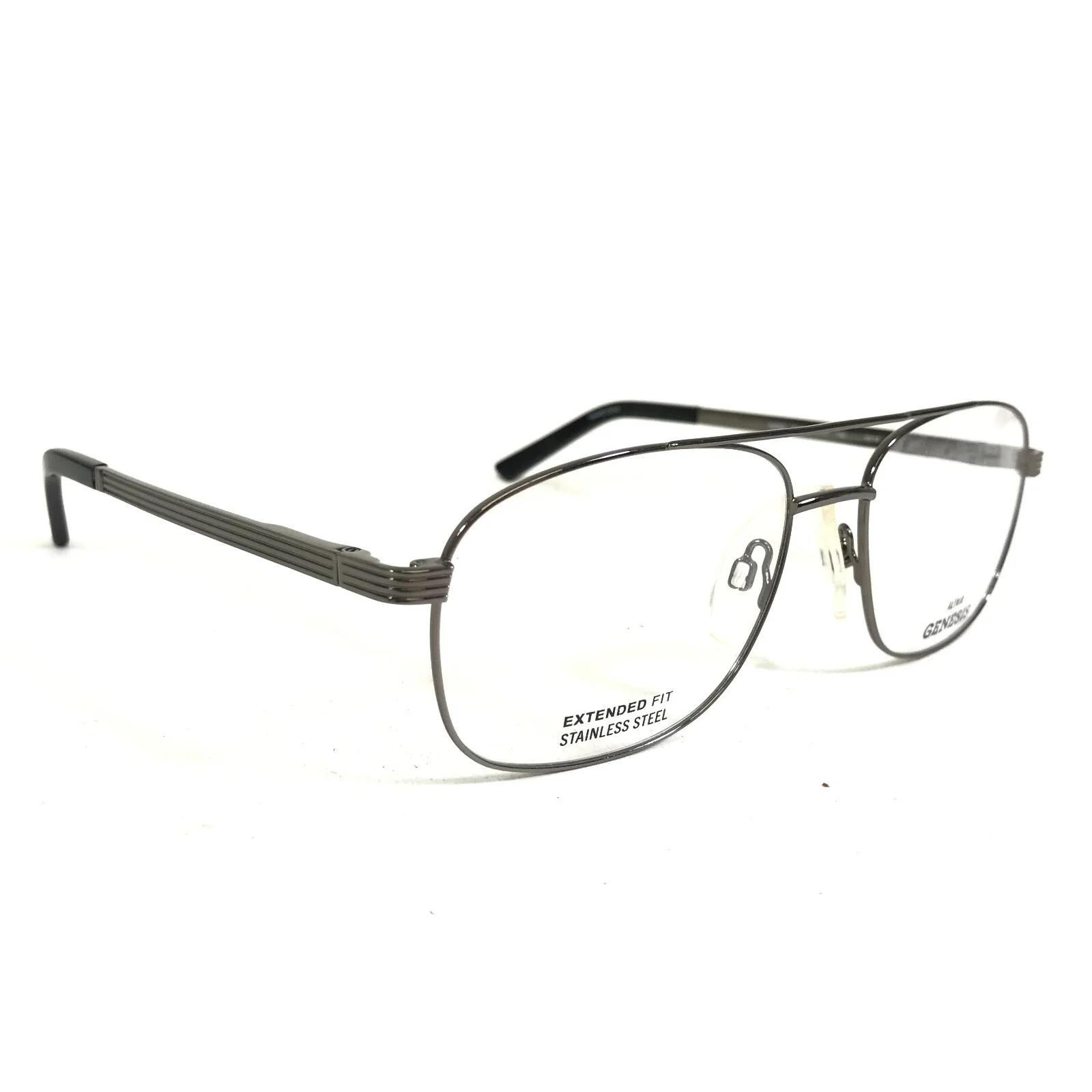 Altair Large Eyeglasses Frames Genesis G4002 GUN Grey Square Full Rim 57-17-145 2